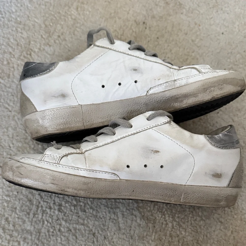 Golden Goose Superstar White Leather Low-Top Sneakers with Gray Silver size 6 - Picture 6 of 8
